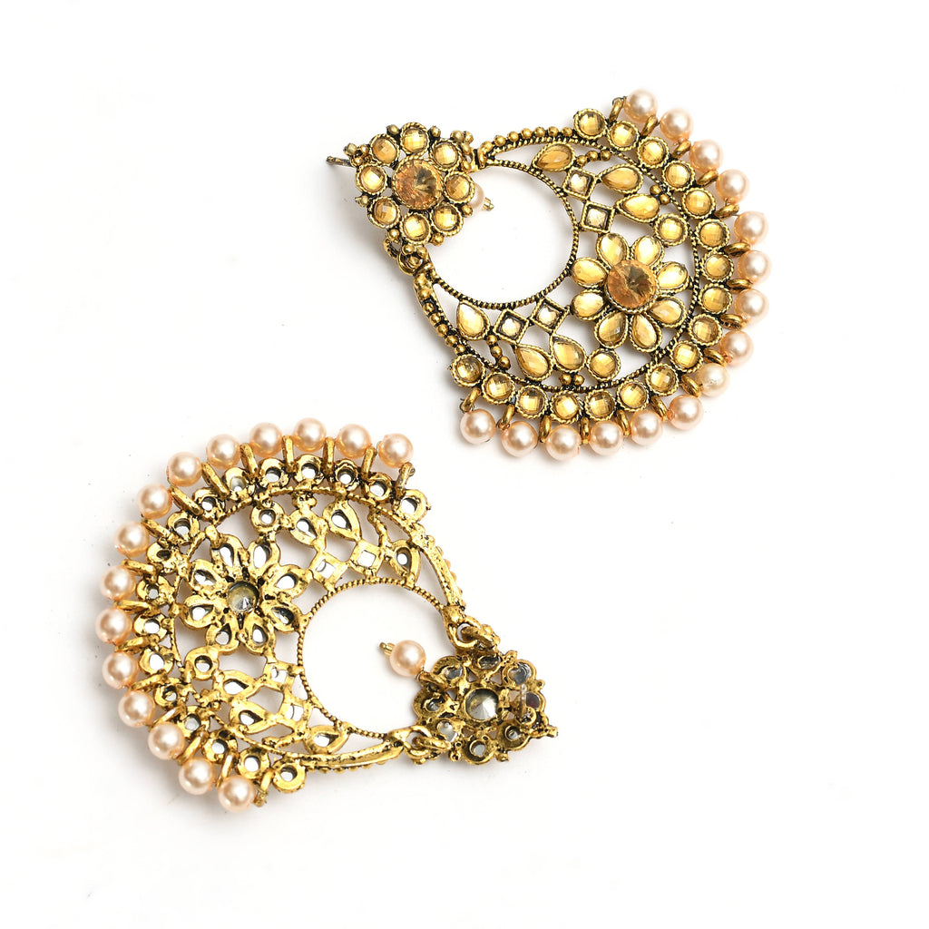 Kamal Johar Gold-Plated Kundan & Pearls Jh