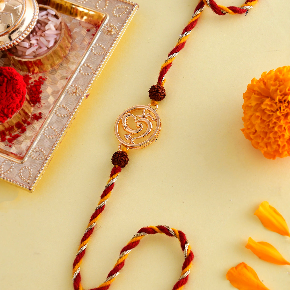 Om Rudraksha Beads Thread Rakhi - Voylla