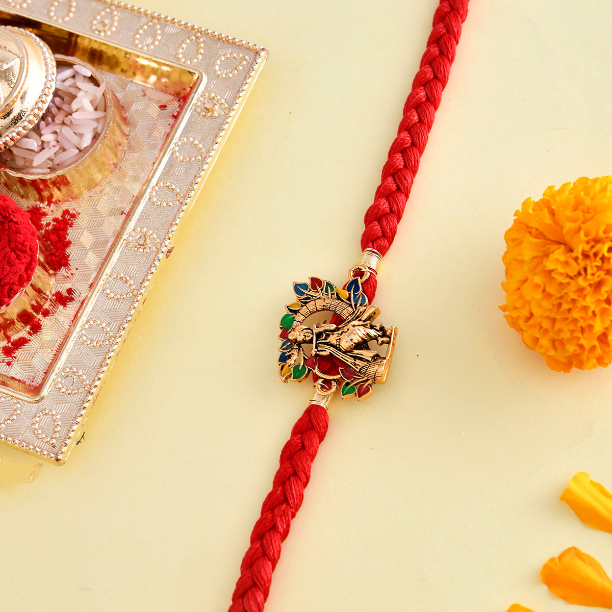 Colorful Radha Krishna Thread Rakhi - Voylla