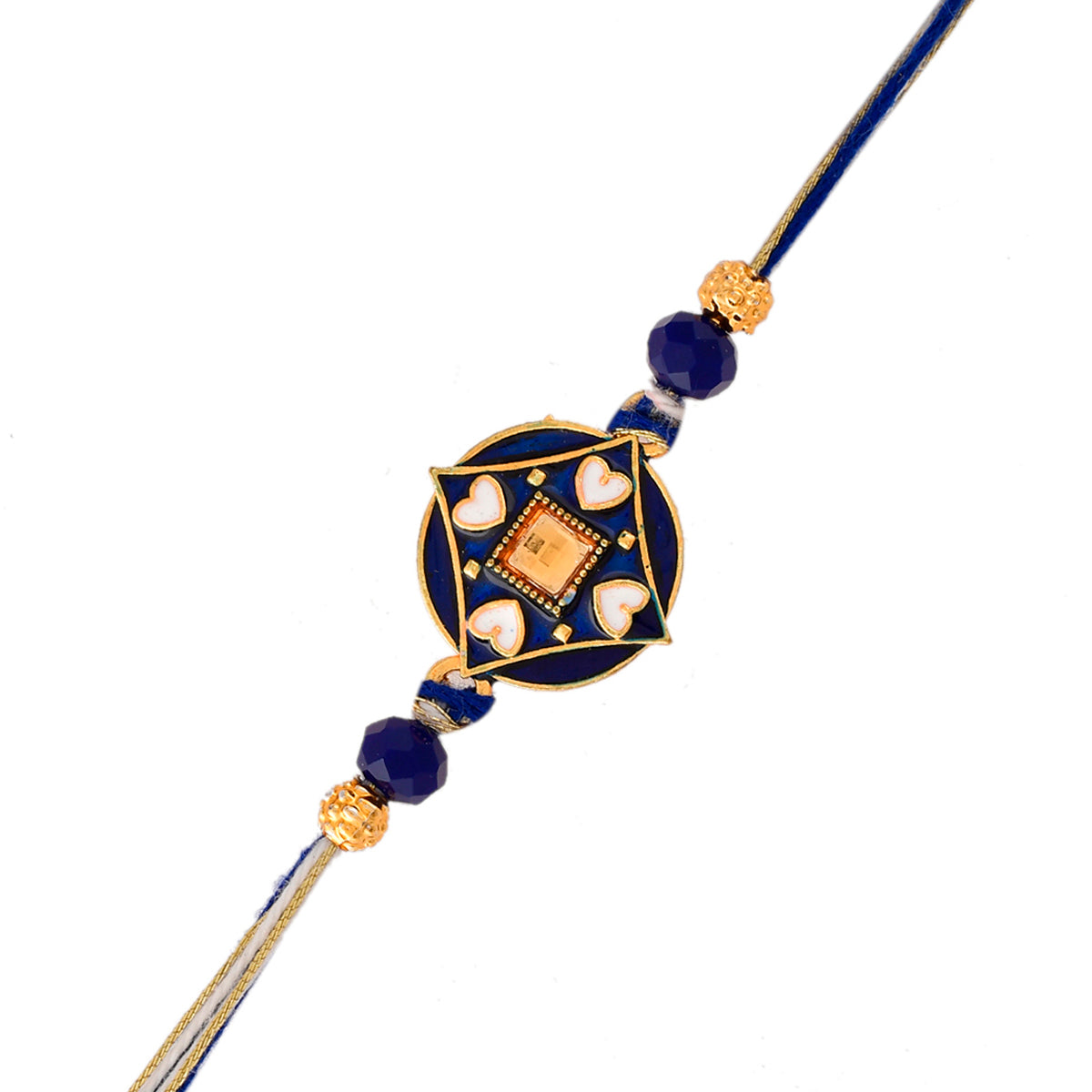 Ethnic Mandala Inspired Blue Thread Rakhi - Voylla