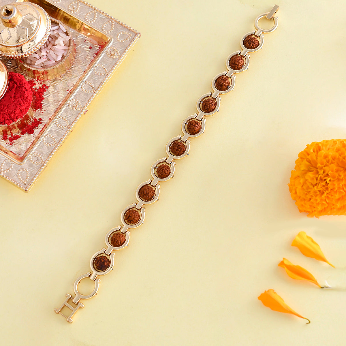 Rudraksha Beads Bracelet Style Rakhi - Voylla