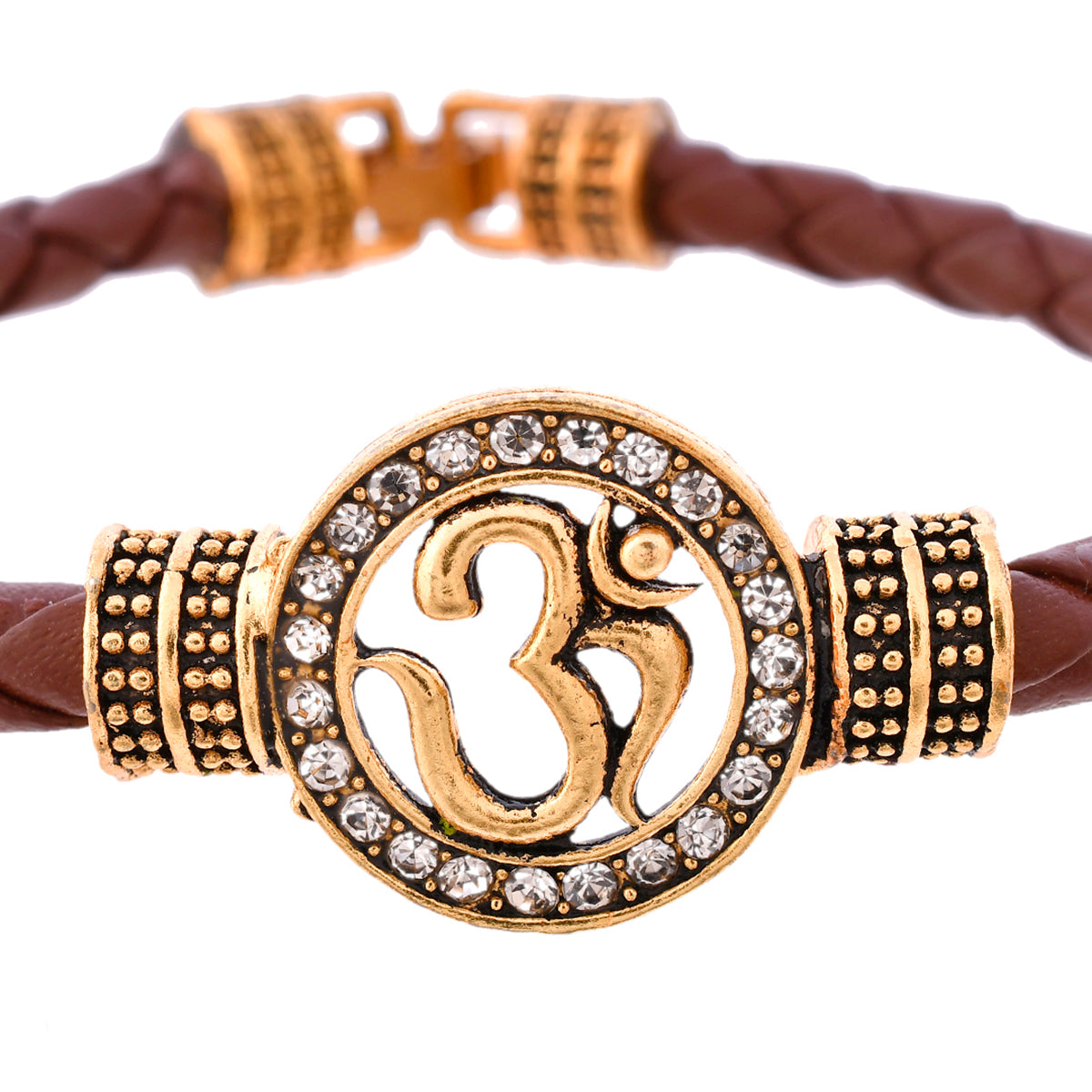 Om Leather Bracelet Style Rakhi - Voylla