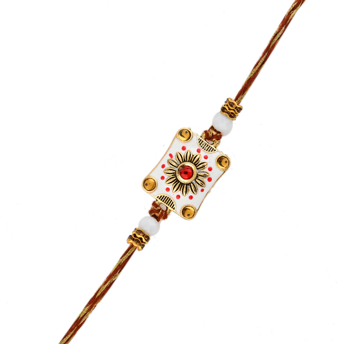 Classic Gems Studded Ethnic Thread Rakhi - Voylla
