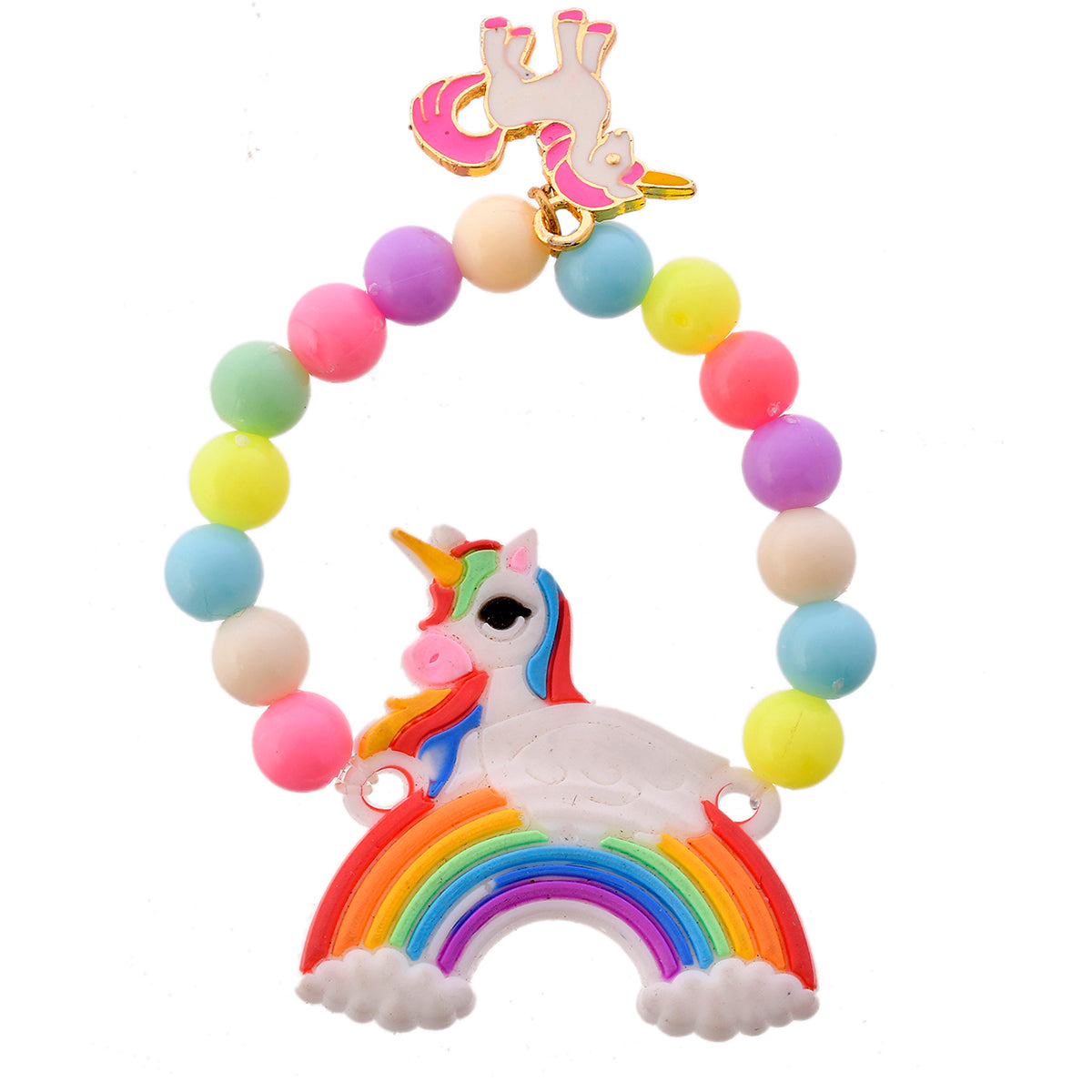 Colorful Rainbow And Unicorn Beaded Kids Rakhi - Voylla