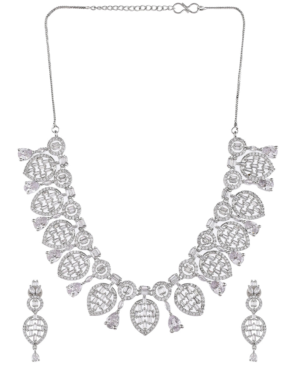 Women's Sparkling Elegance Opulent Zirconia Gems Jewellery Set - Voylla