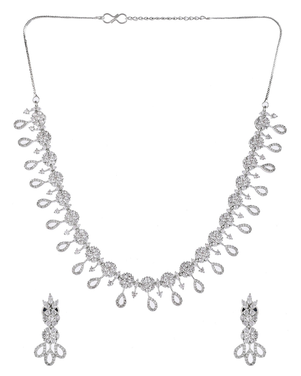 Women's Sparkling Elegance Cz Gems Delicate Jewellery Set - Voylla