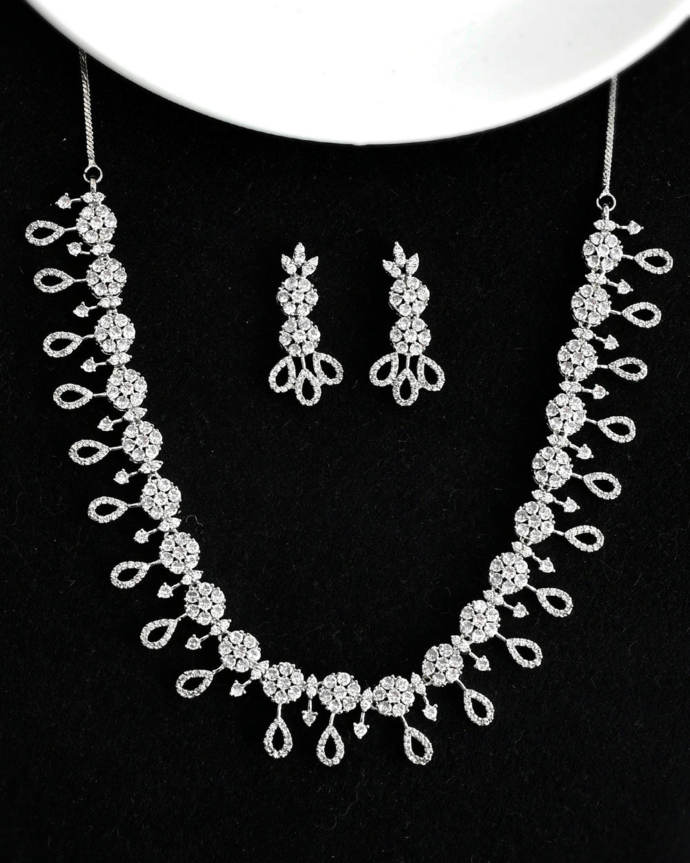 Women's Sparkling Elegance Cz Gems Delicate Jewellery Set - Voylla