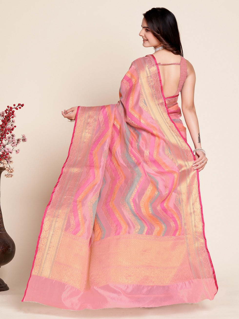 Women's Semi Organza Designer Saree Collection - Dwija Fashion