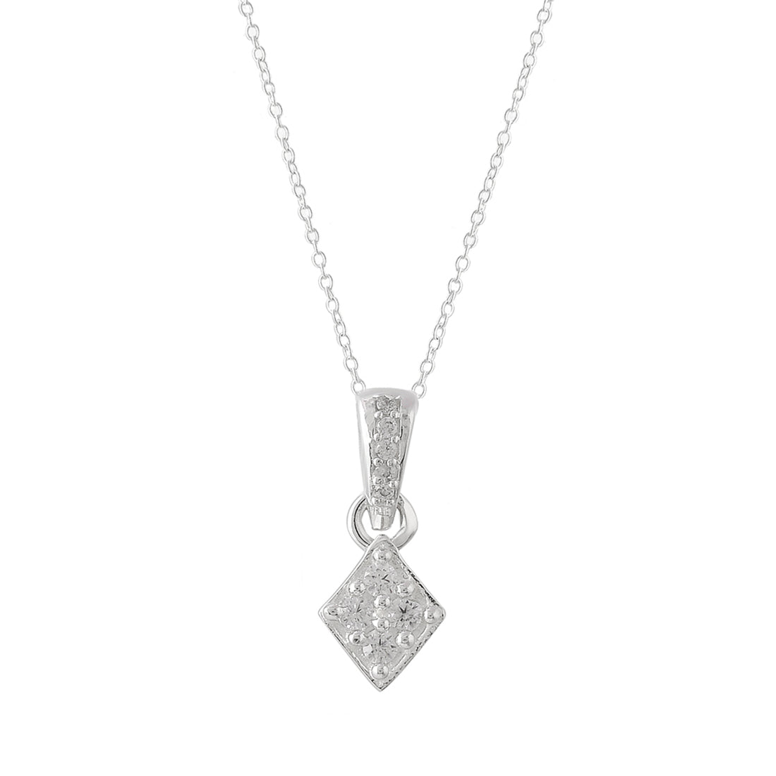 Women's 925 Sterling Silver With Cubic Zirconia Set In Diamond Shape - Voylla