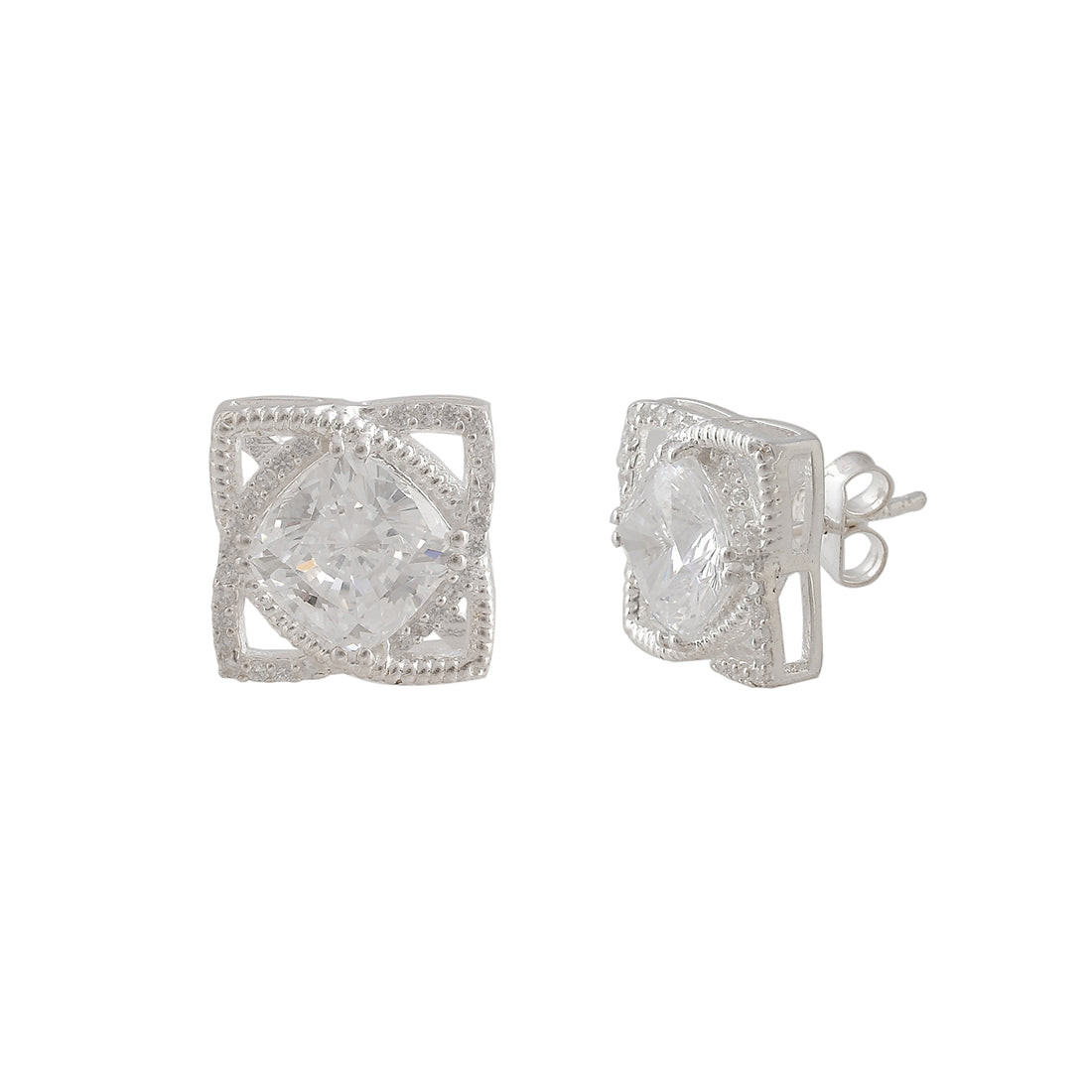 Women's 925 Sterling Silver Cubic Zirconia Earrings - Voylla