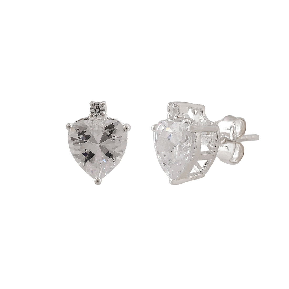 Women's Heart-Shape Beautiful 925 Sterling Silver Earrings - Voylla