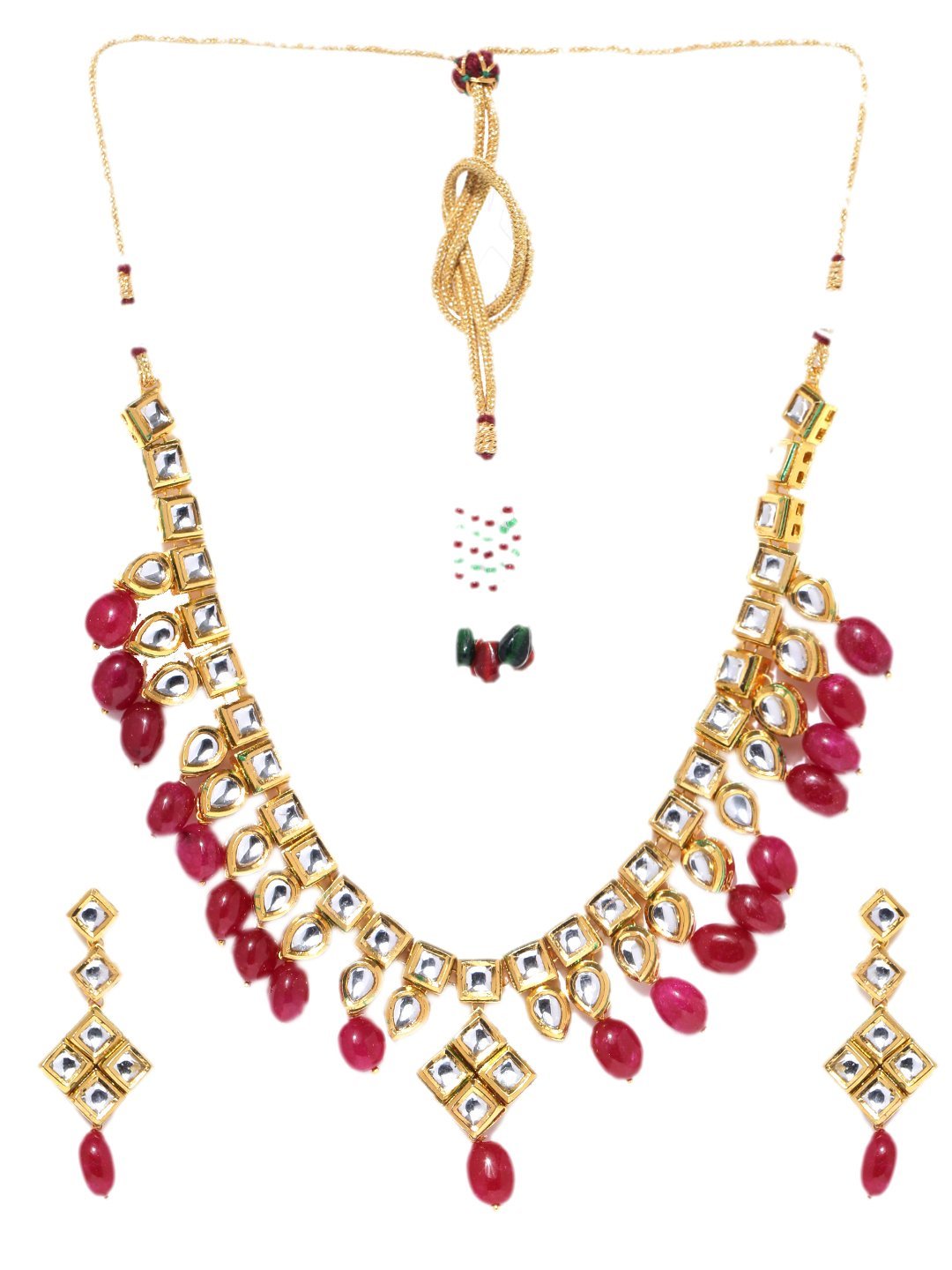 Women's Kundan Ruby Gold Plated Jewellery Set - Priyaasi