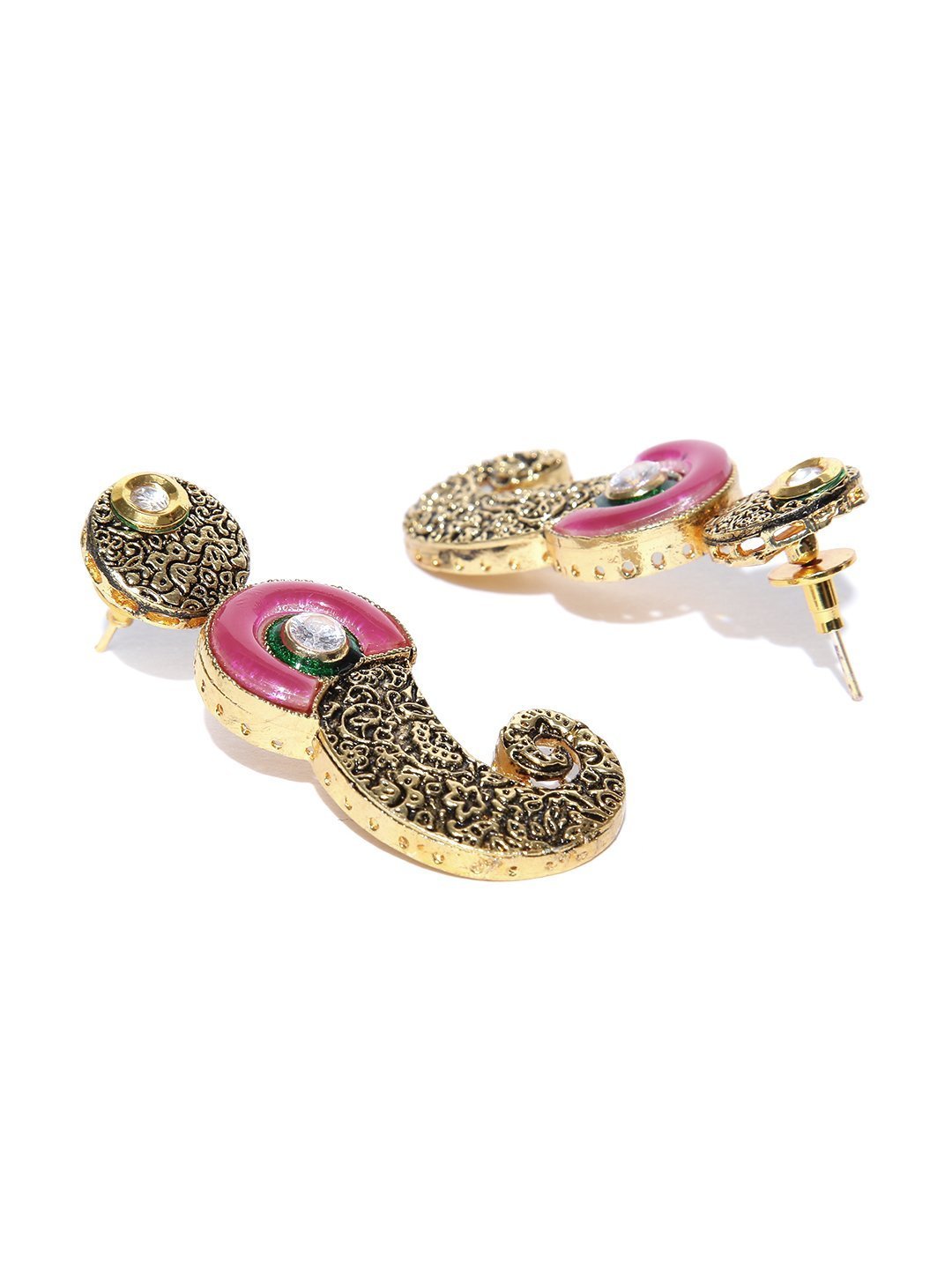 Women's Multi-Color Kundan Ruby Emerald Gold Plated Jewellery Set - Priyaasi