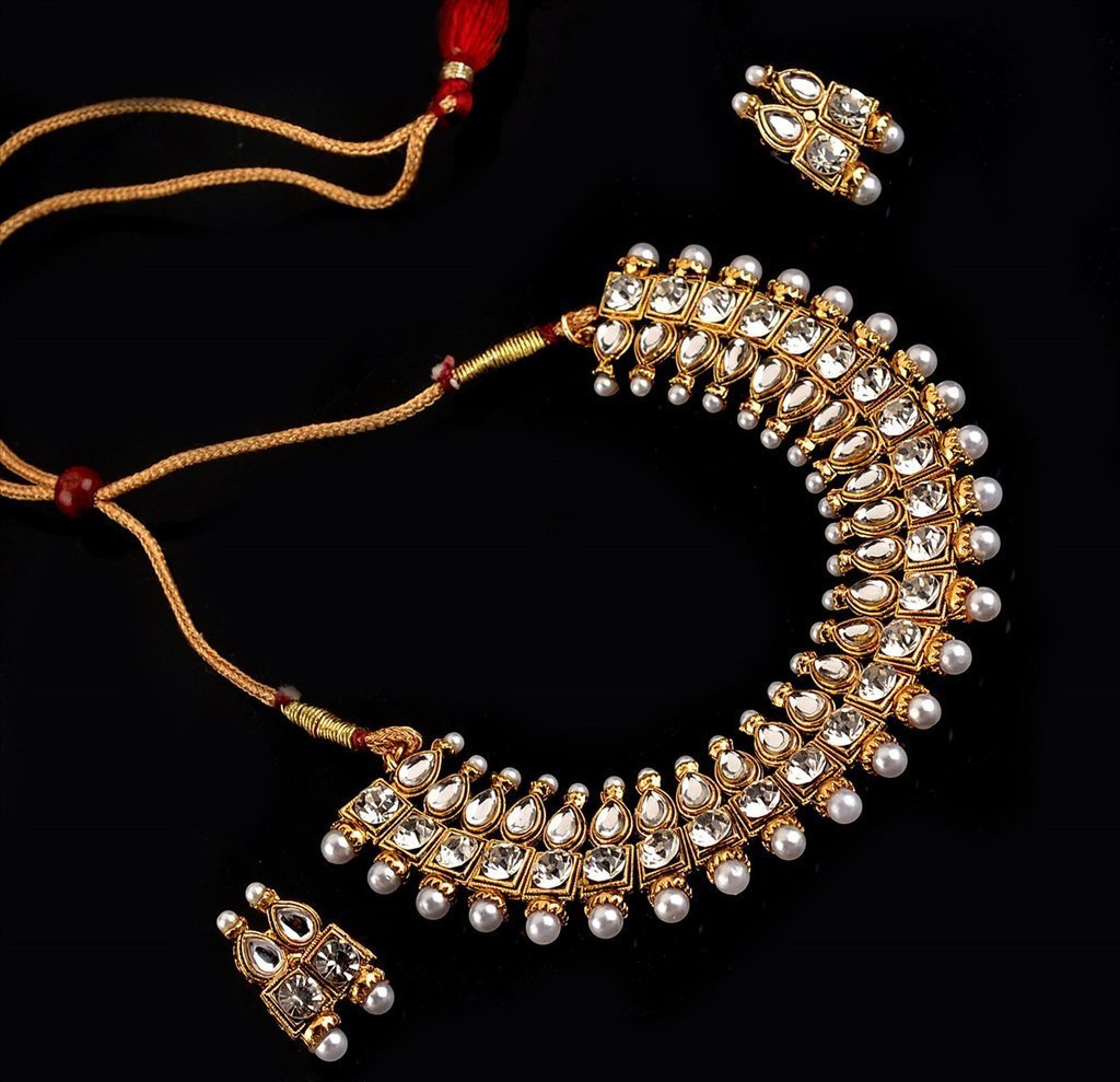 Women's Kundan Beads Gold Plated Choker - Priyaasi