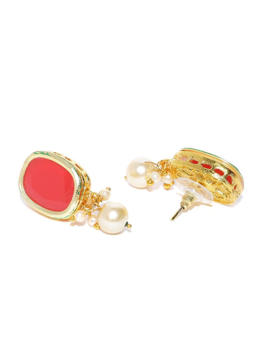 Women's Multi-Color Stones Pearls Kundan Gold Plated Jewellery Set - Priyaasi
