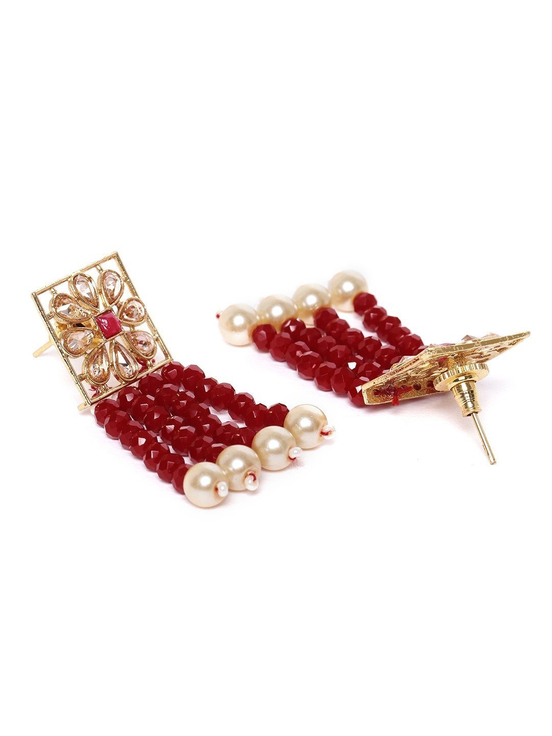 Women's Red Beads Pearls Kundan Gold Plated Choker - Priyaasi