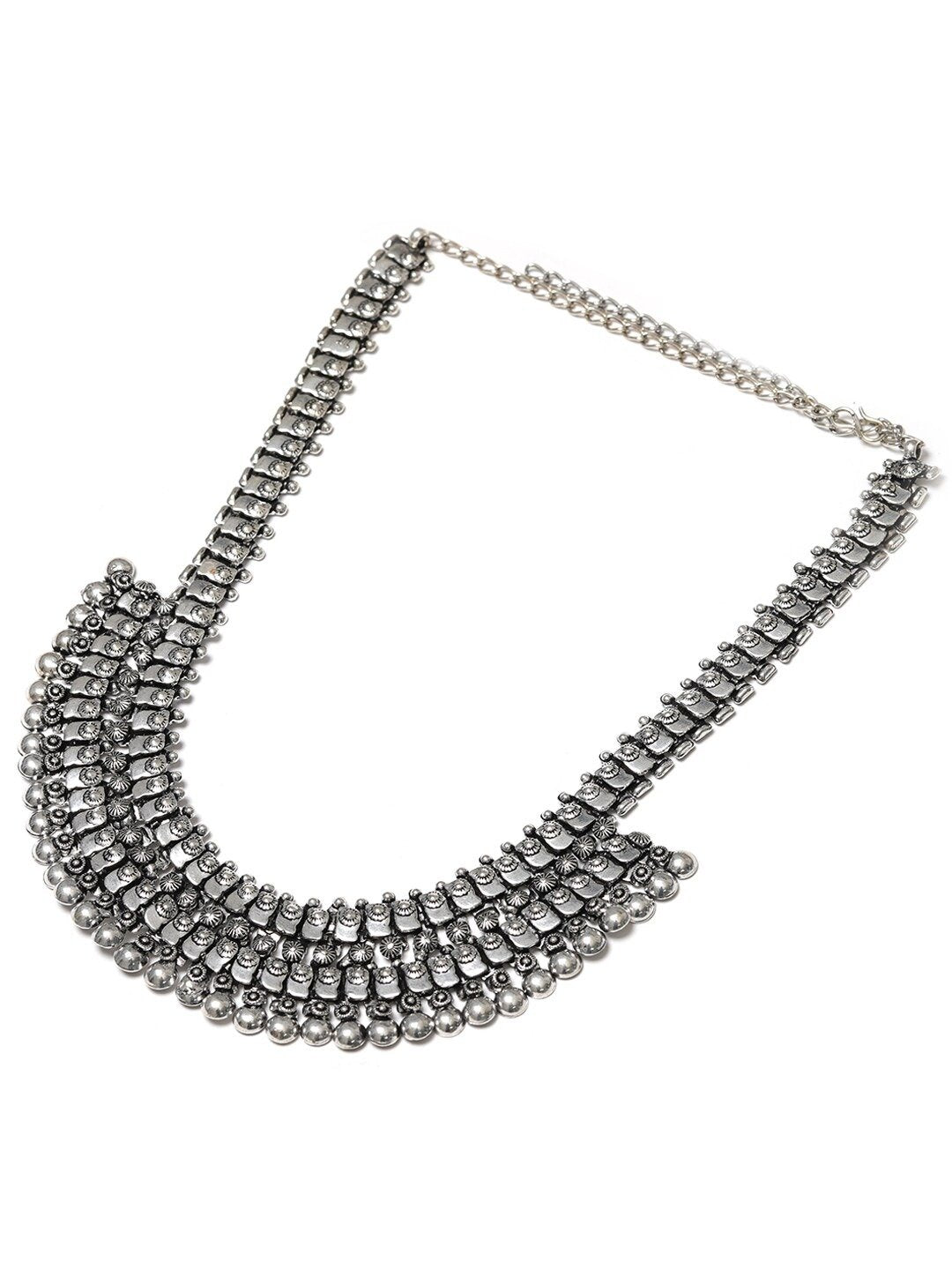 Women's German Silver Oxidised Necklace - Priyaasi
