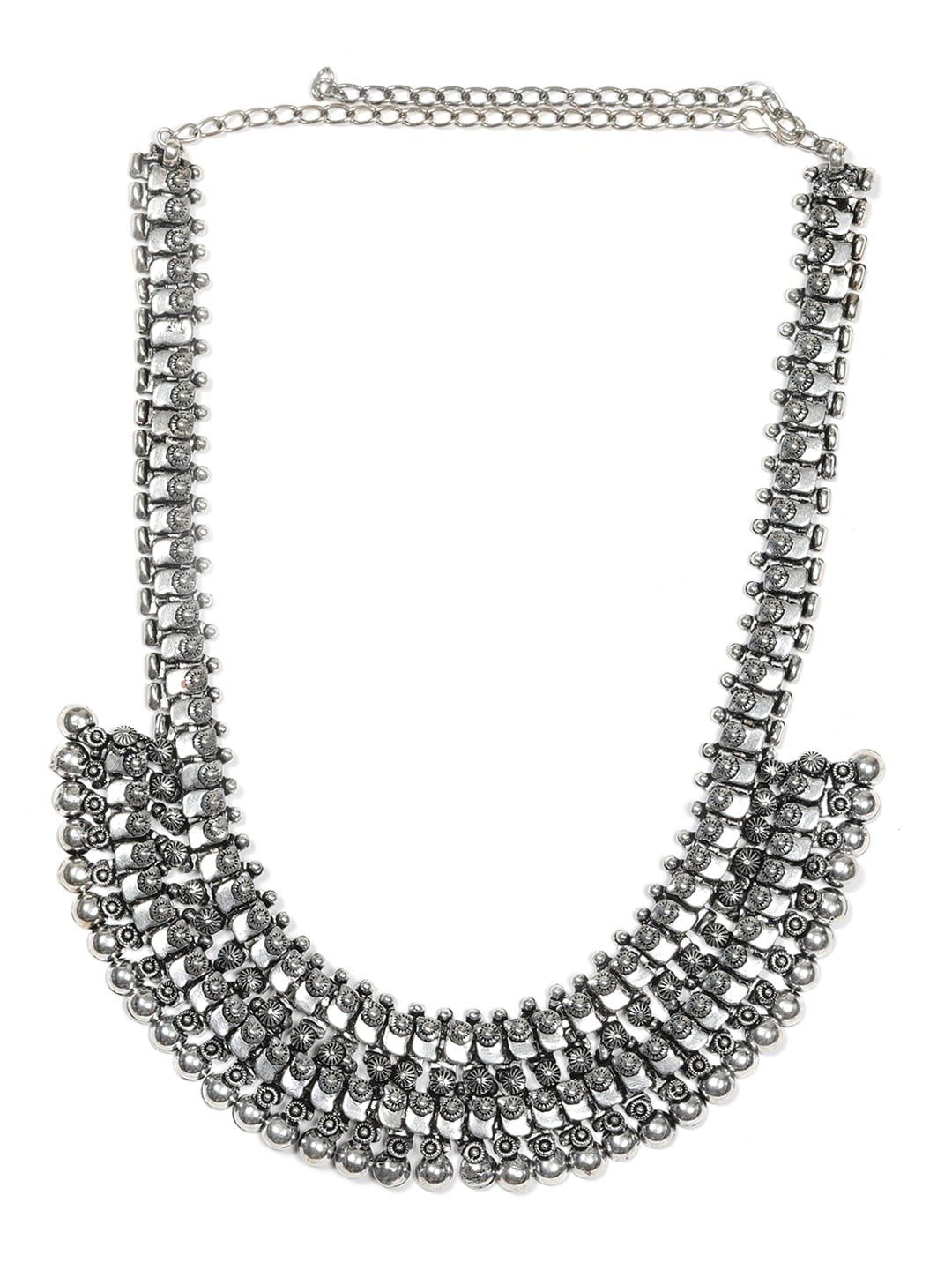 Women's German Silver Oxidised Necklace - Priyaasi