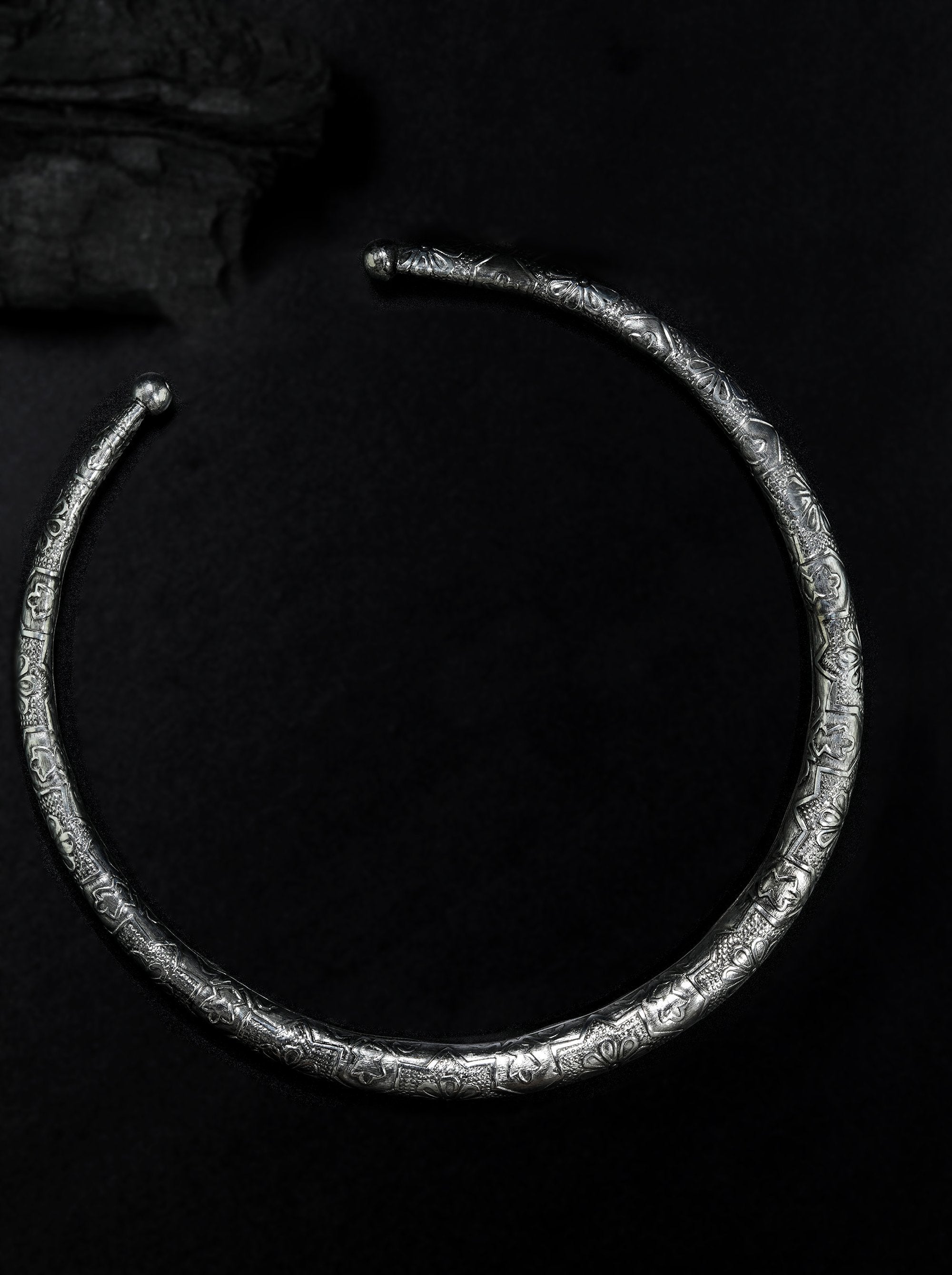 Women's German Silver Oxidised Statement Necklace - Priyaasi