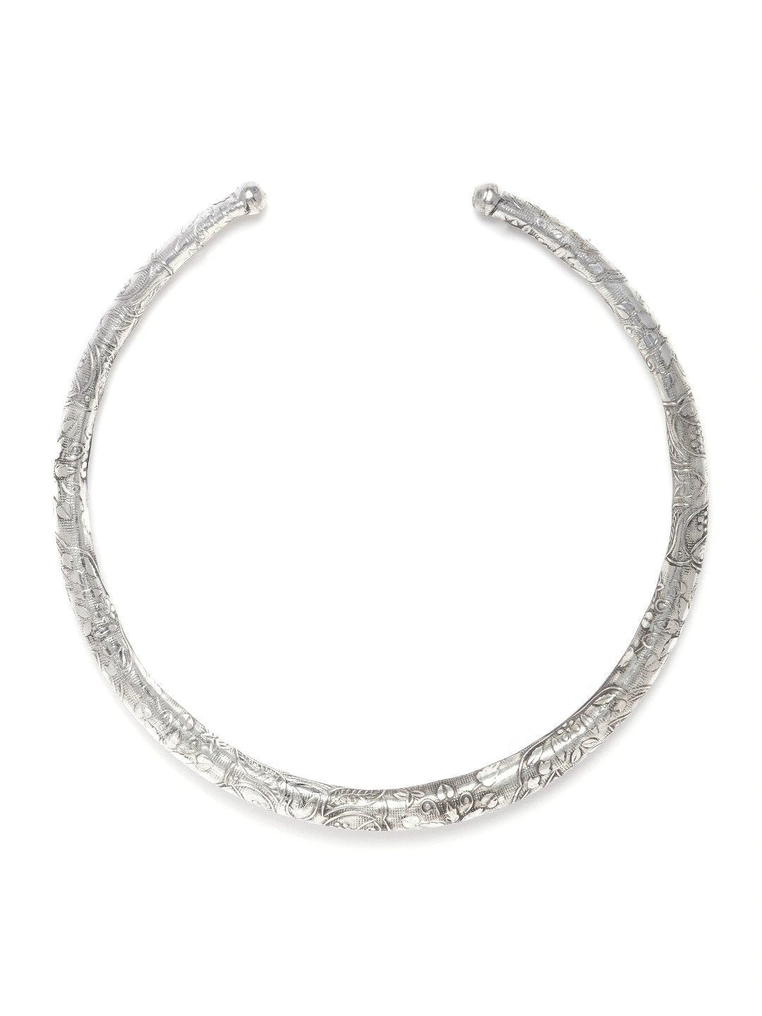 Women's German Silver Oxidised Statement Necklace - Priyaasi