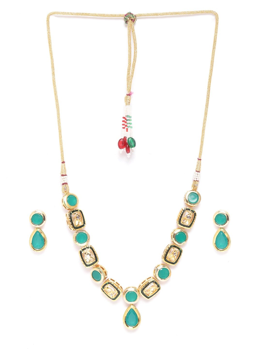 Women's Turquoise Blue Stones Jewellery Set - Priyaasi
