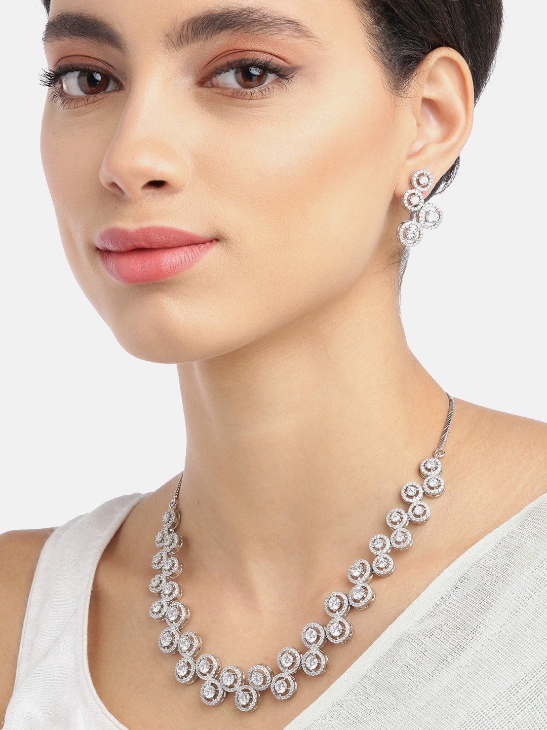Priyaasi Women's American Diamond Ethnic Jewellery Set
