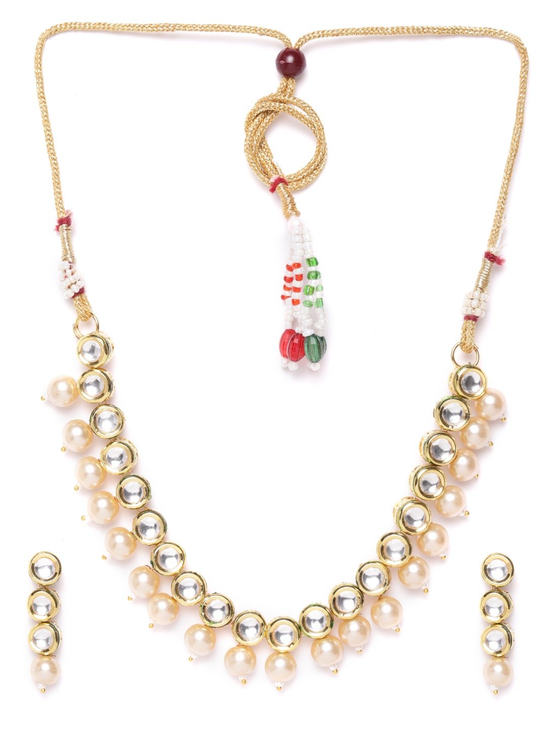 Women's Kundan Pearls Gold Plated Jewellery Set - Priyaasi