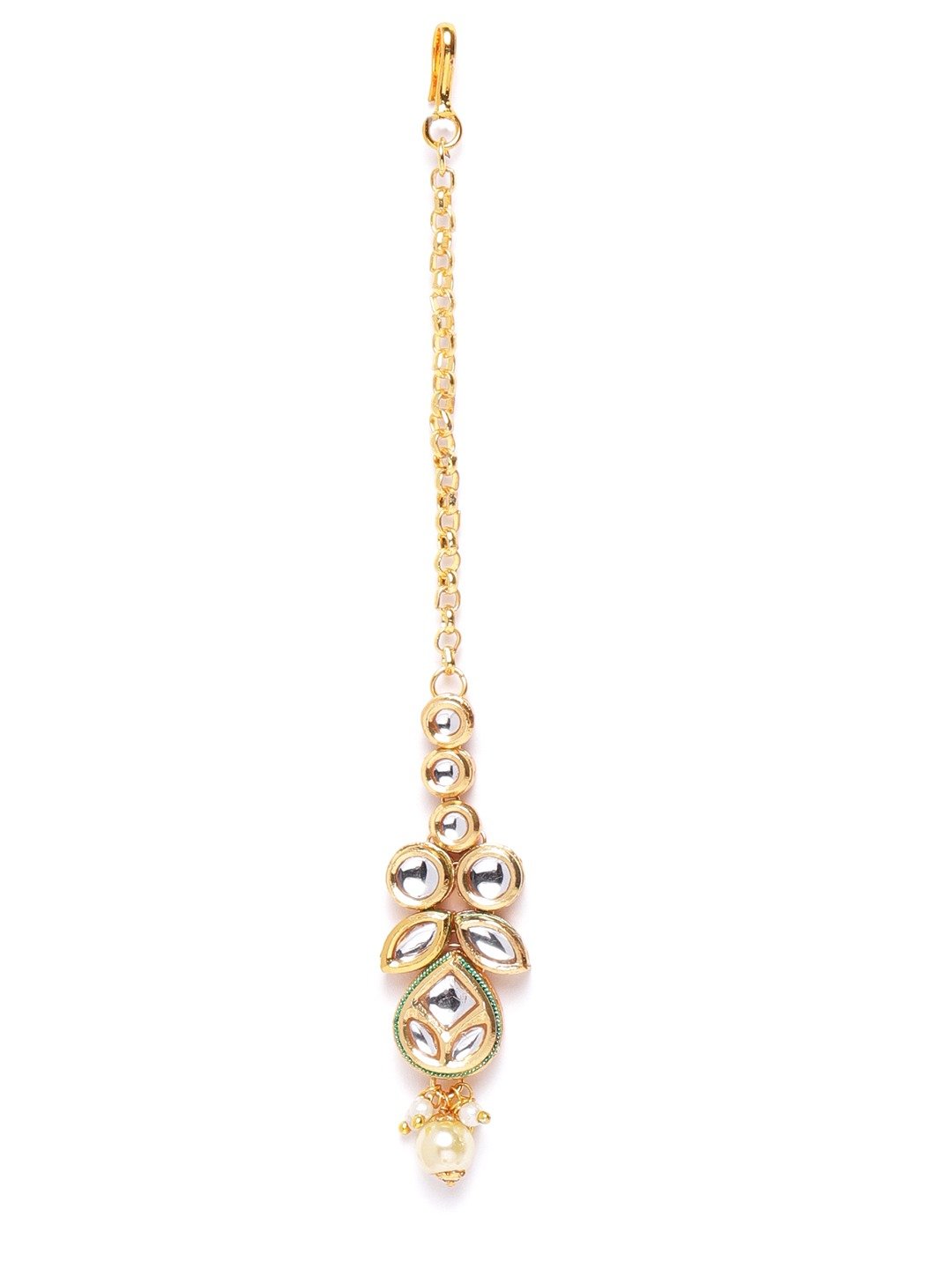 Women's Kundan Pearls Leaf Jewellery Set - Priyaasi