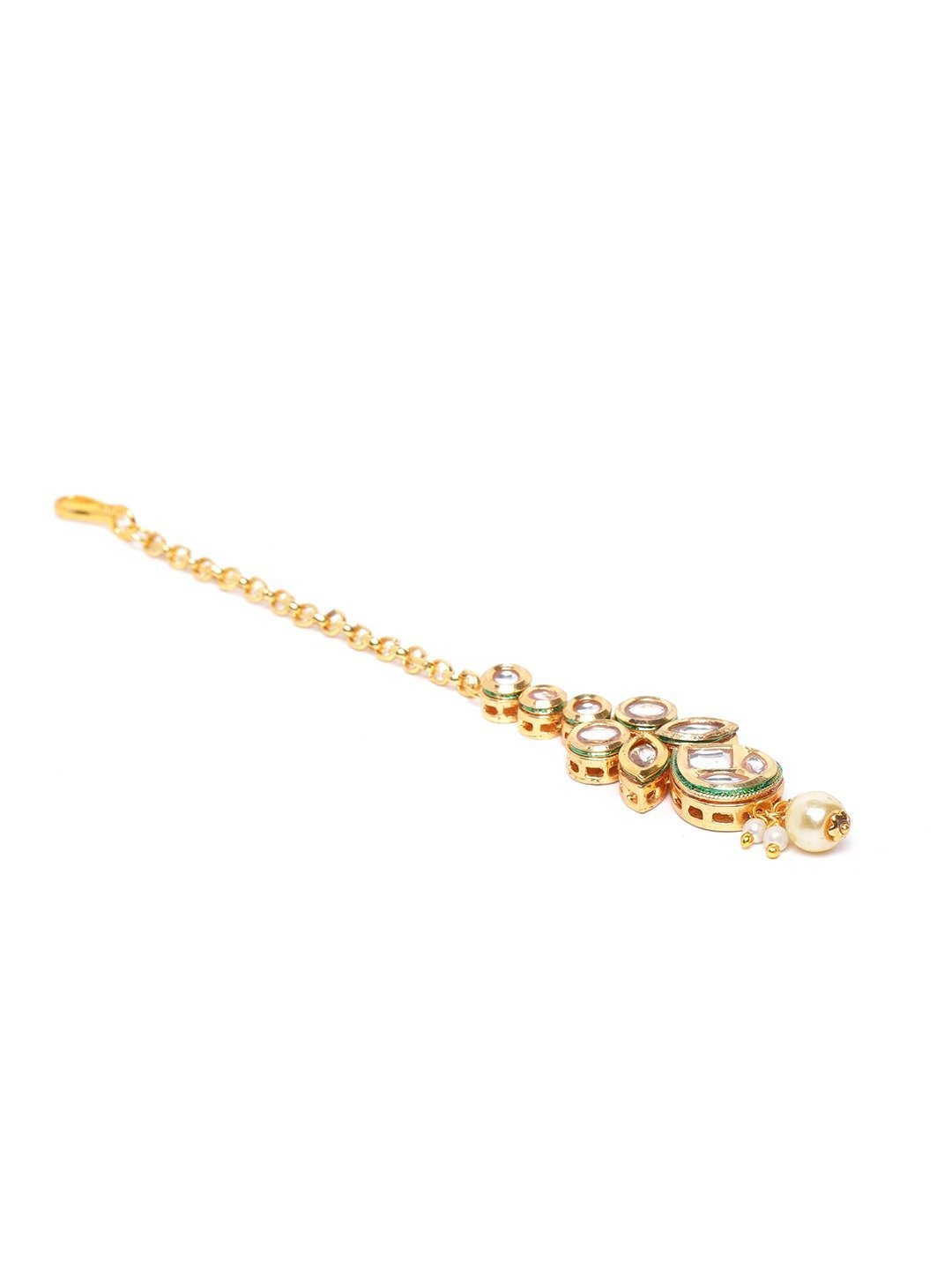 Women's Kundan Pearls Leaf Jewellery Set - Priyaasi