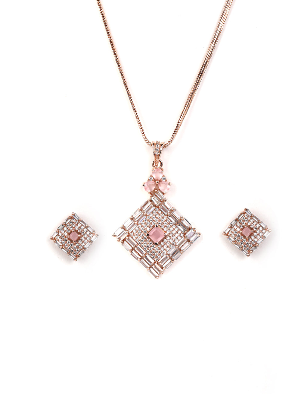 Women's  American Diamond Jewellery Sets with Ring - Priyaasi