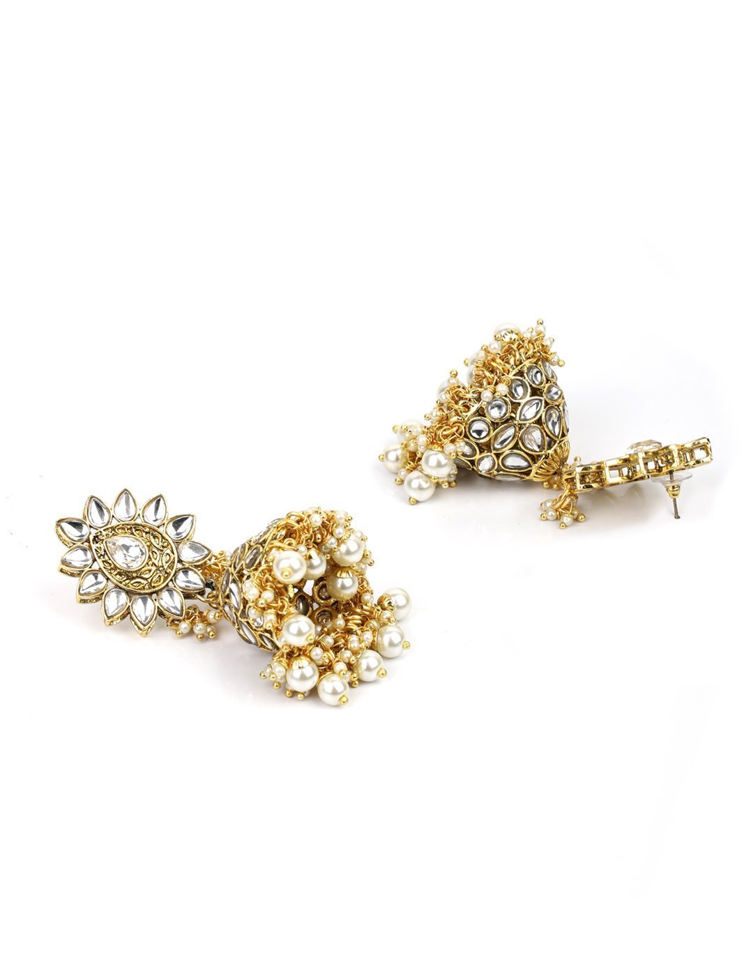 Women's Kundan Pearls Beads Gold Plated Traditional Jewellery Set - Priyaasi