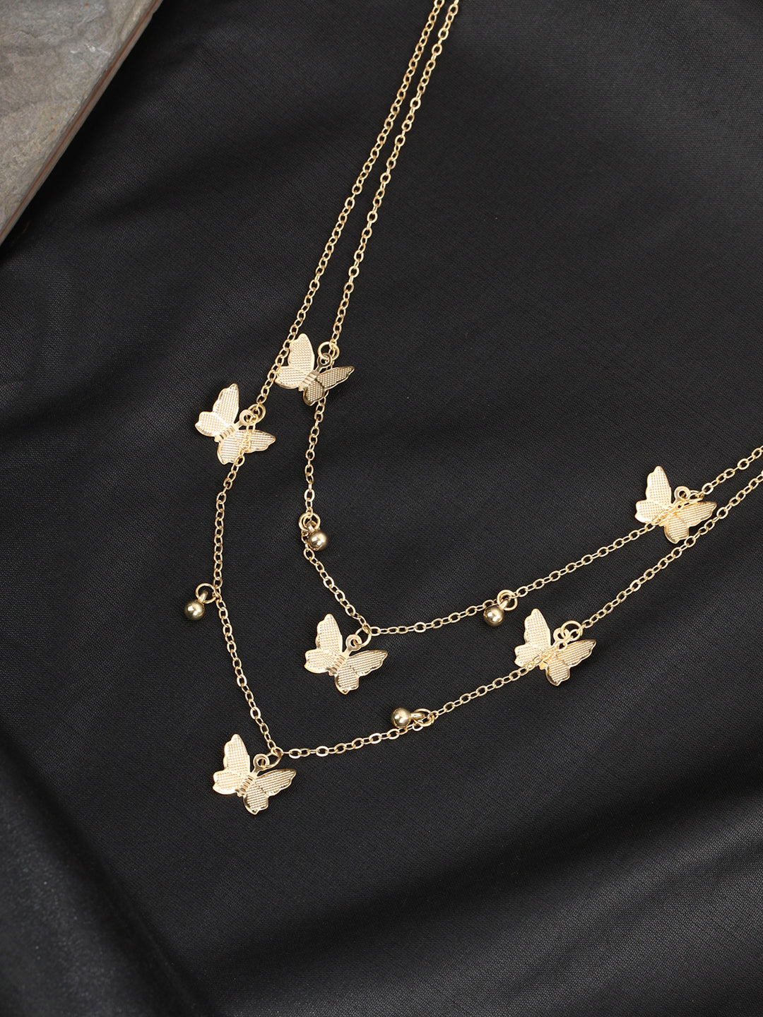 Women's  Gold Plated Butterfly Charm Necklace - Priyaasi