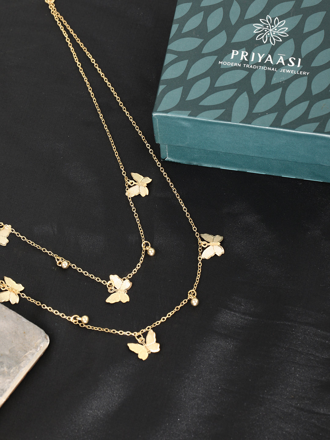Women's  Gold Plated Butterfly Charm Necklace - Priyaasi
