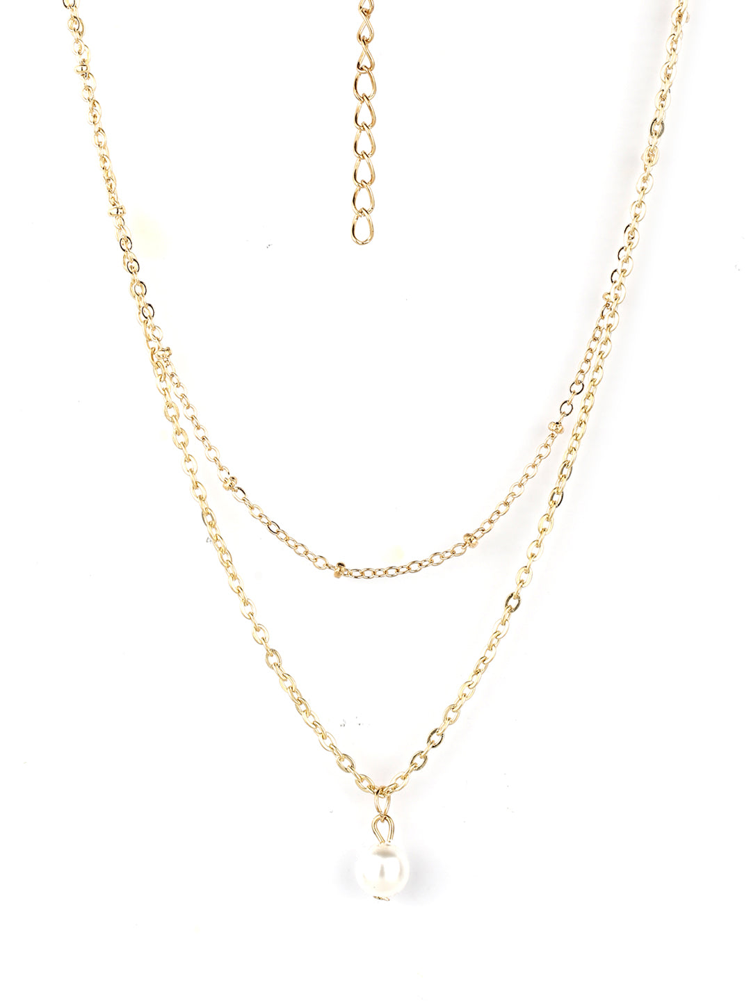 Women's  Gold Plated Pearl Layered Necklace - Priyaasi