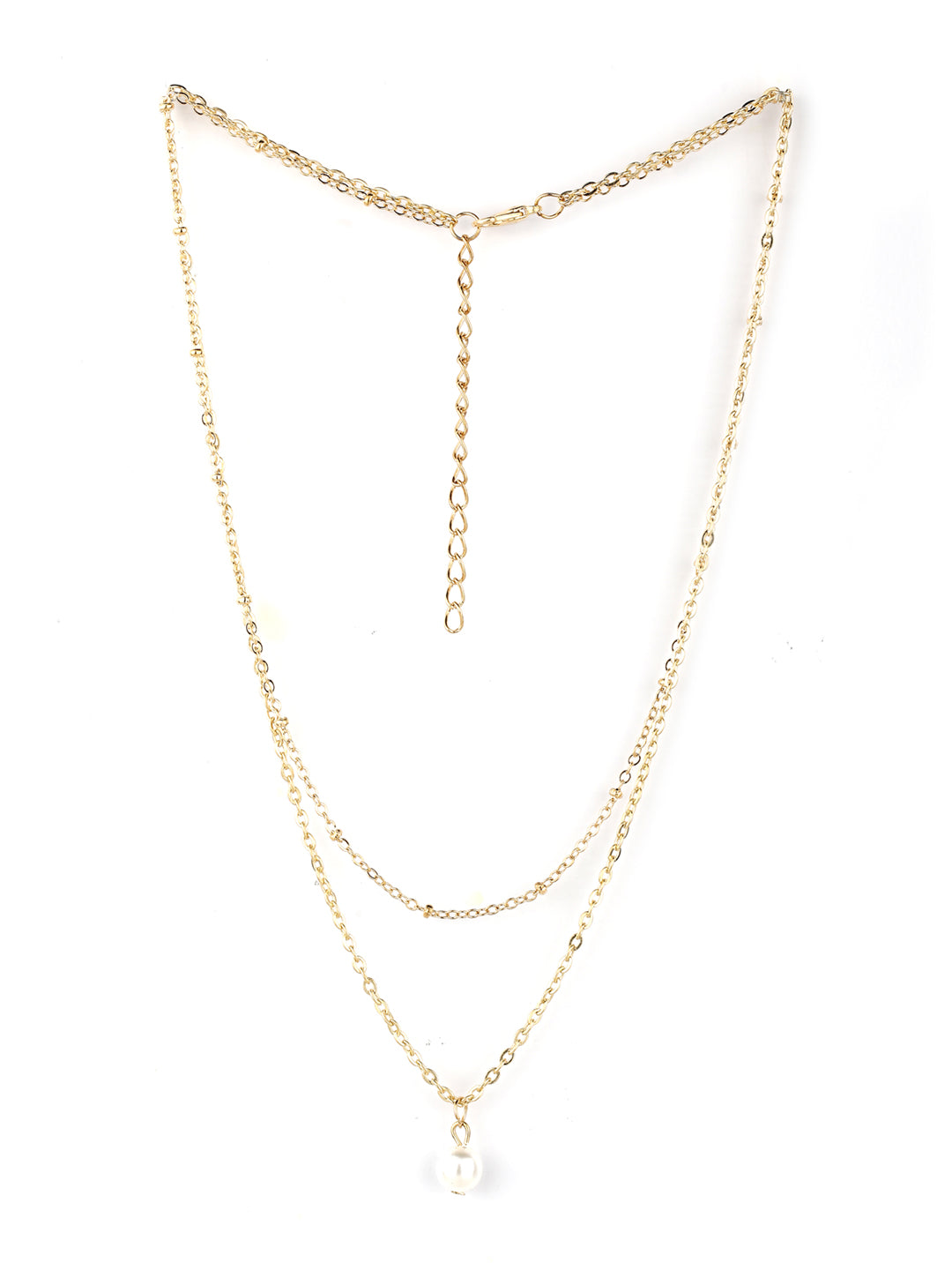 Women's  Gold Plated Pearl Layered Necklace - Priyaasi