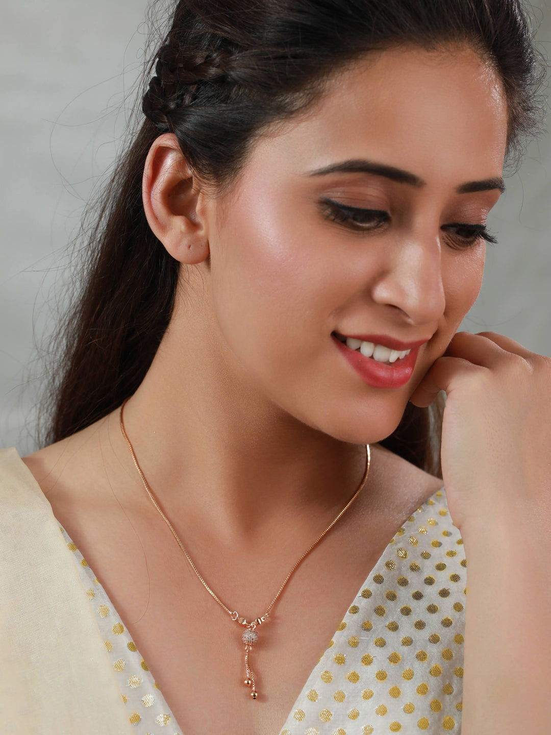 Shaurya rose gold Pendant Set