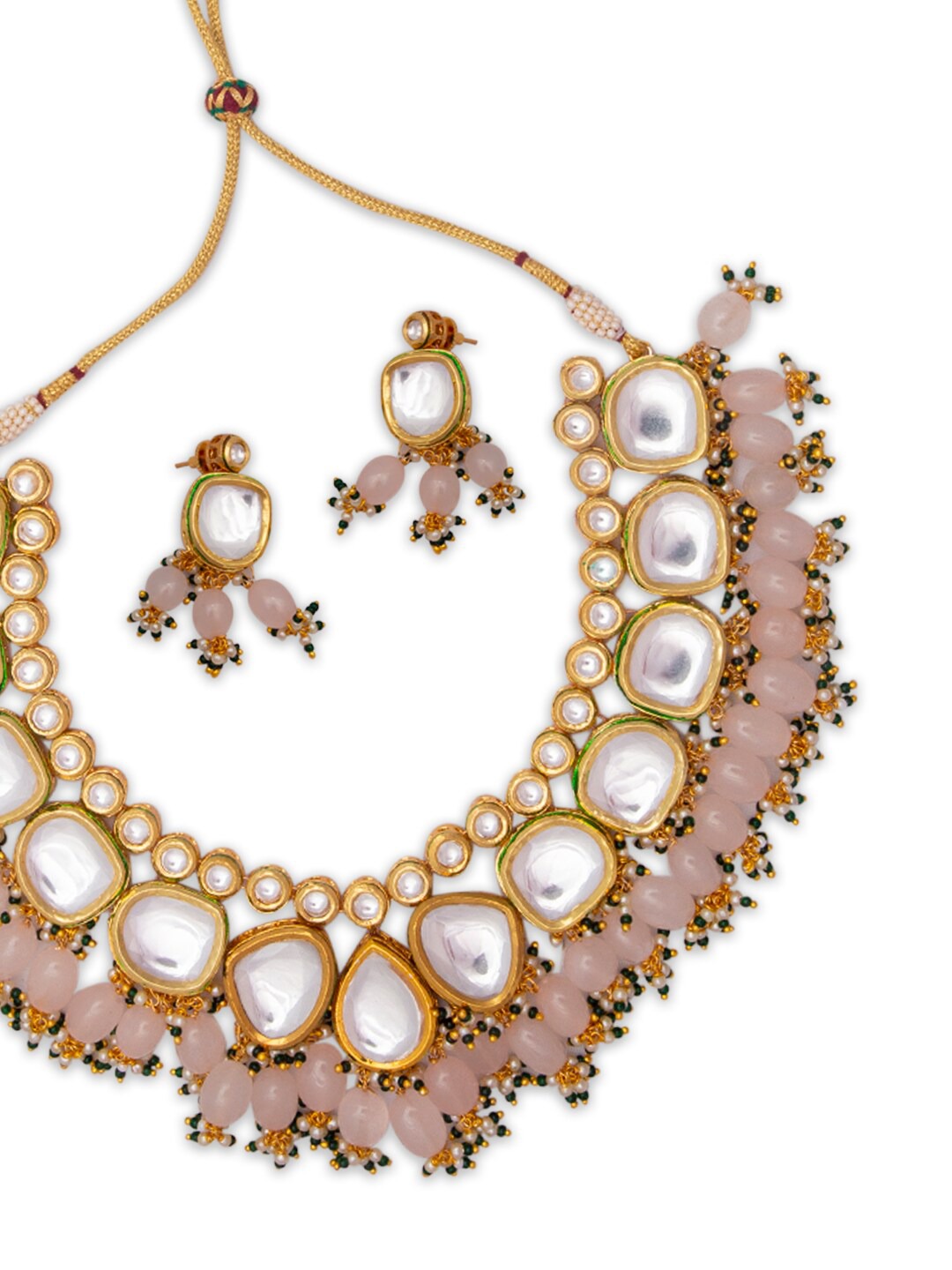 Women's Gold-Plated Handcrafted Kundan Jewellery Set - Morkanth