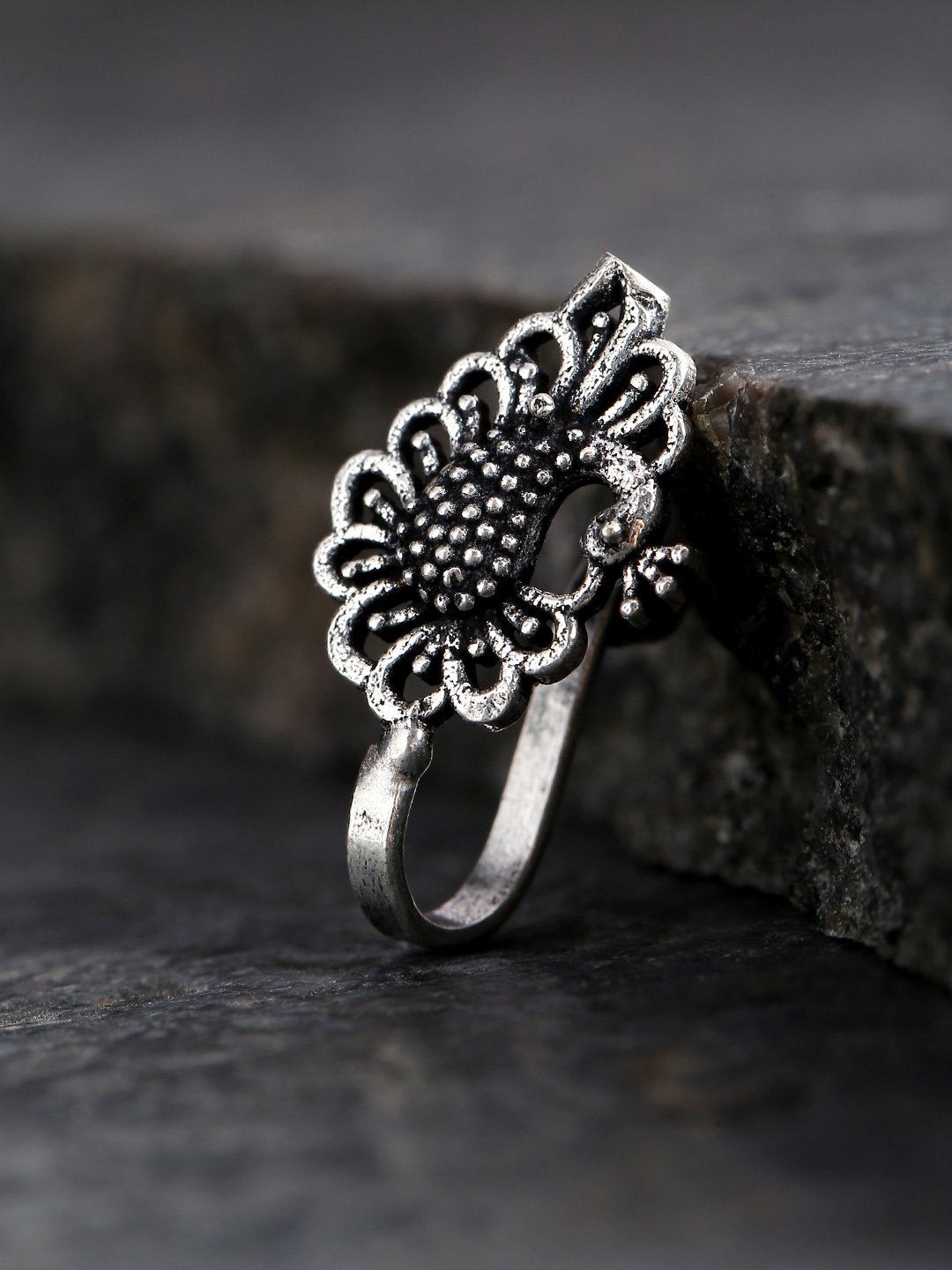 Peacock Oxidised Silver Clip-On Nose Pin By Priyaasi
