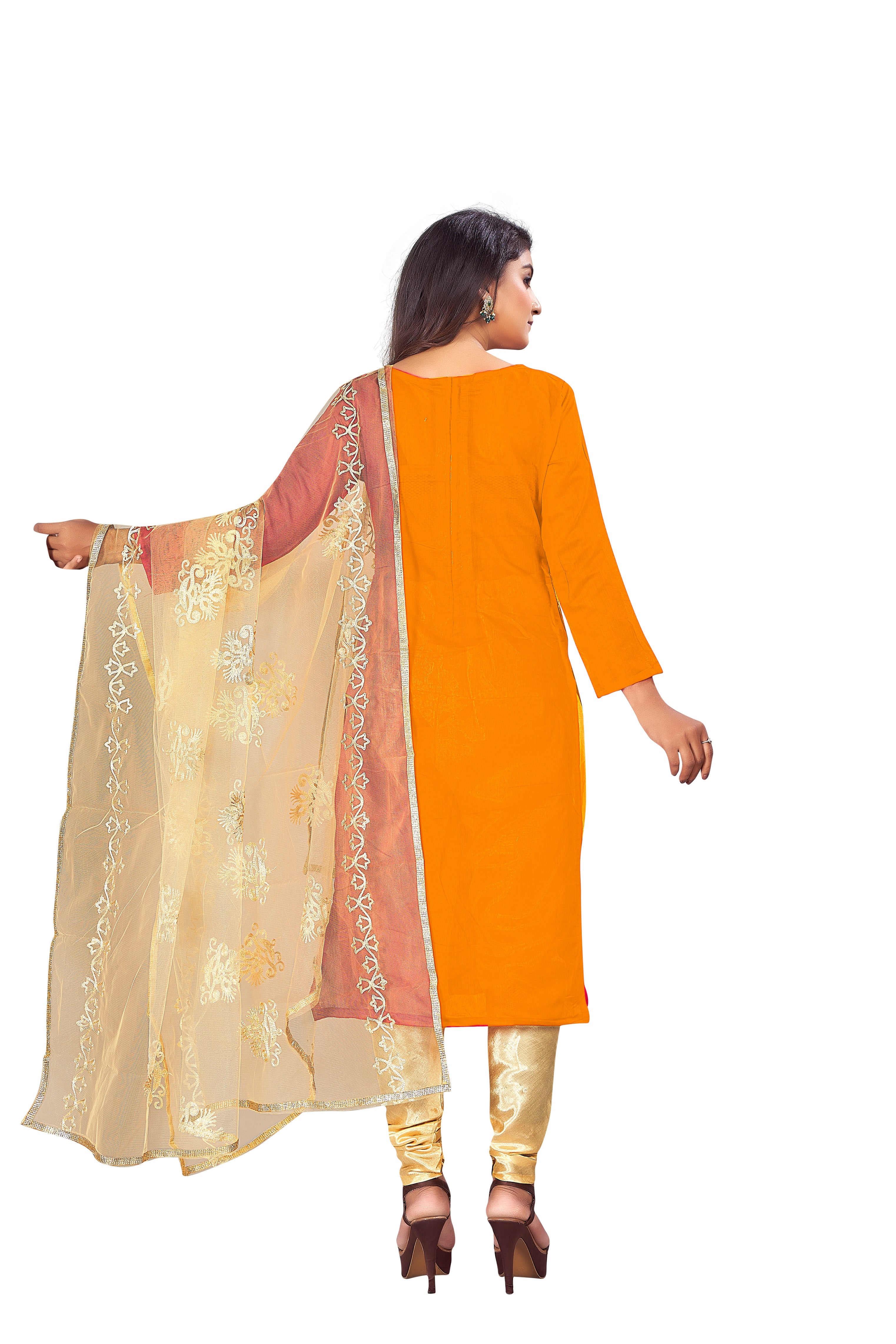 Women's Light Yellow Colour Semi-Stitched Suit Sets - Dwija Fashion
