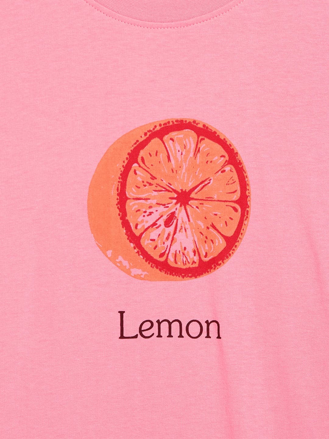 Girls Pink Lemon Print T-Shirt Dress - Lyush Kids