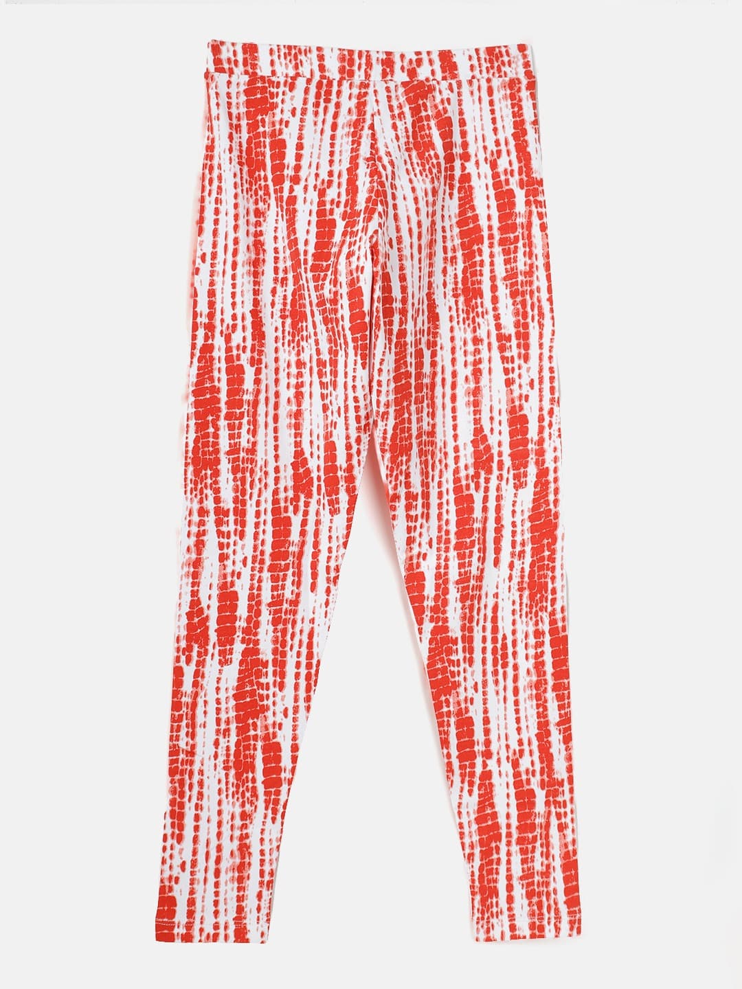 Girls Red & White Tie-Dye Leggings - Lyush Kids
