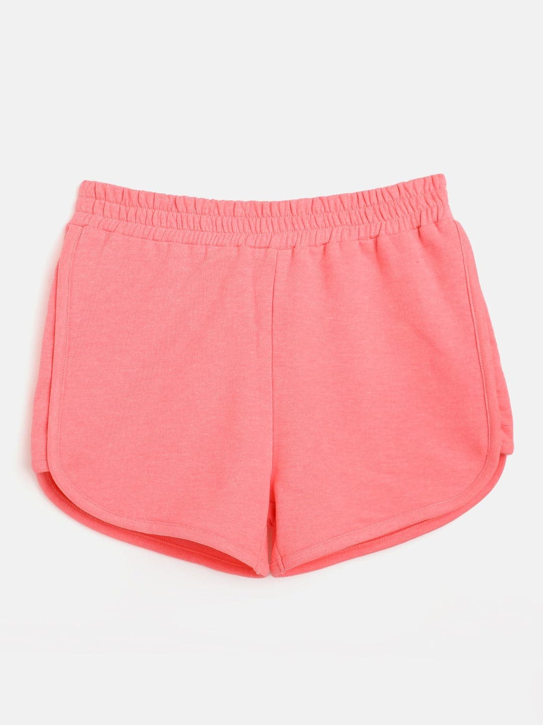 Girls Neon Pink Terry Solid Shorts - Lyush Kids