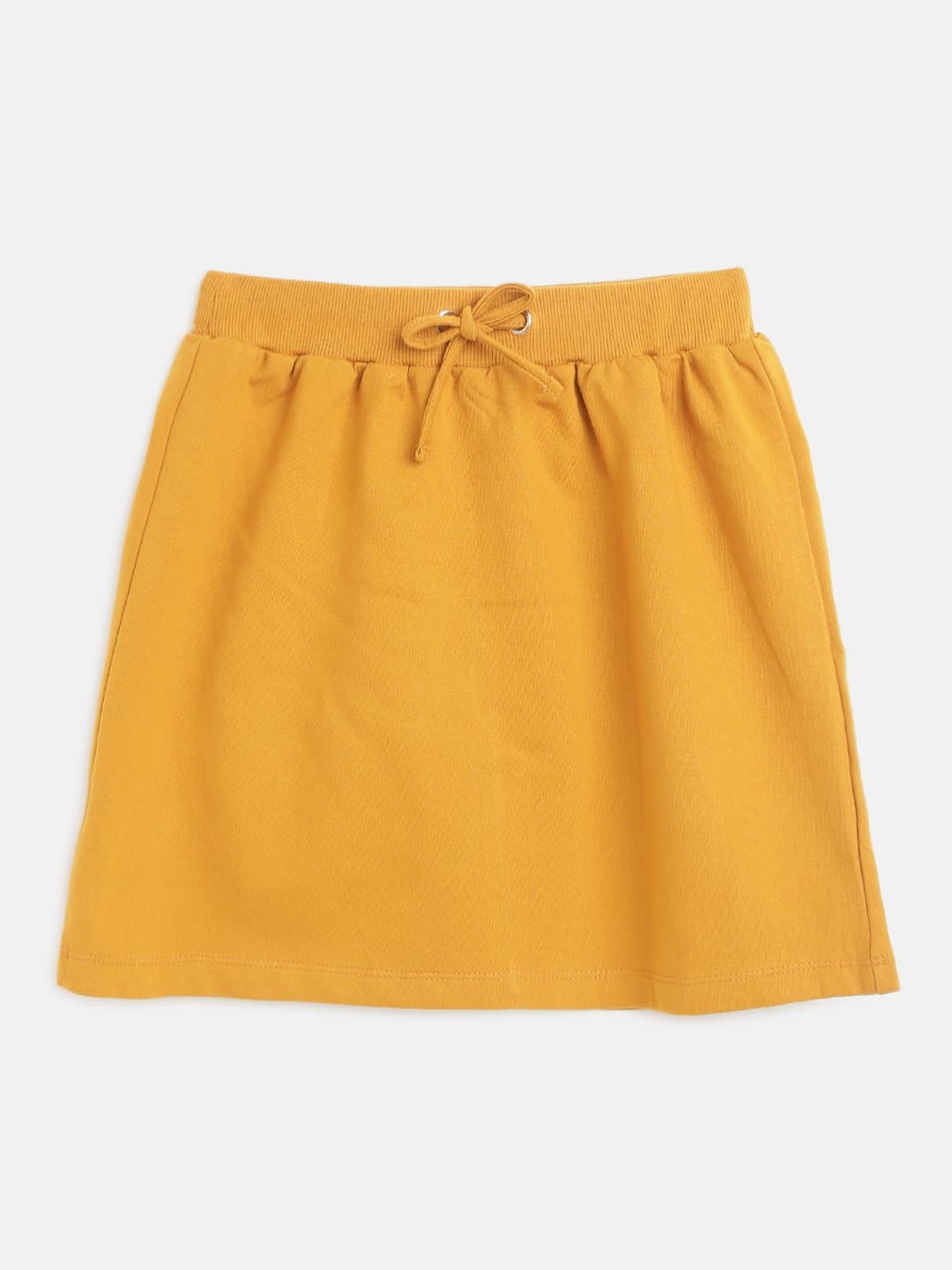 Girls Mustard Terry Mini Skirt - Lyush Kids