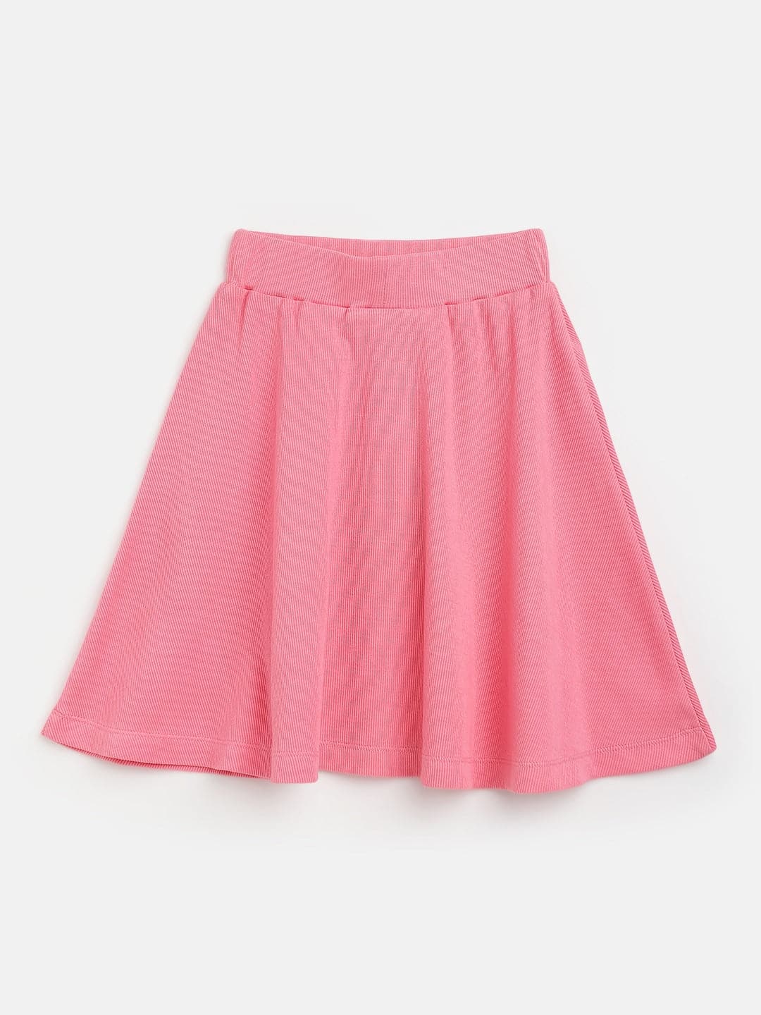 Girls Pink Rib Skater Skirt - Lyush Kids
