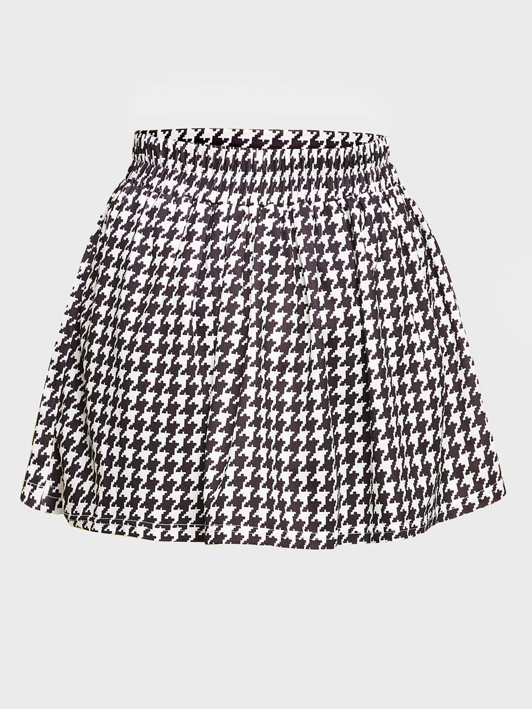 Girls Black & White Houndstooth Pleated Skirt - Lyush Kids