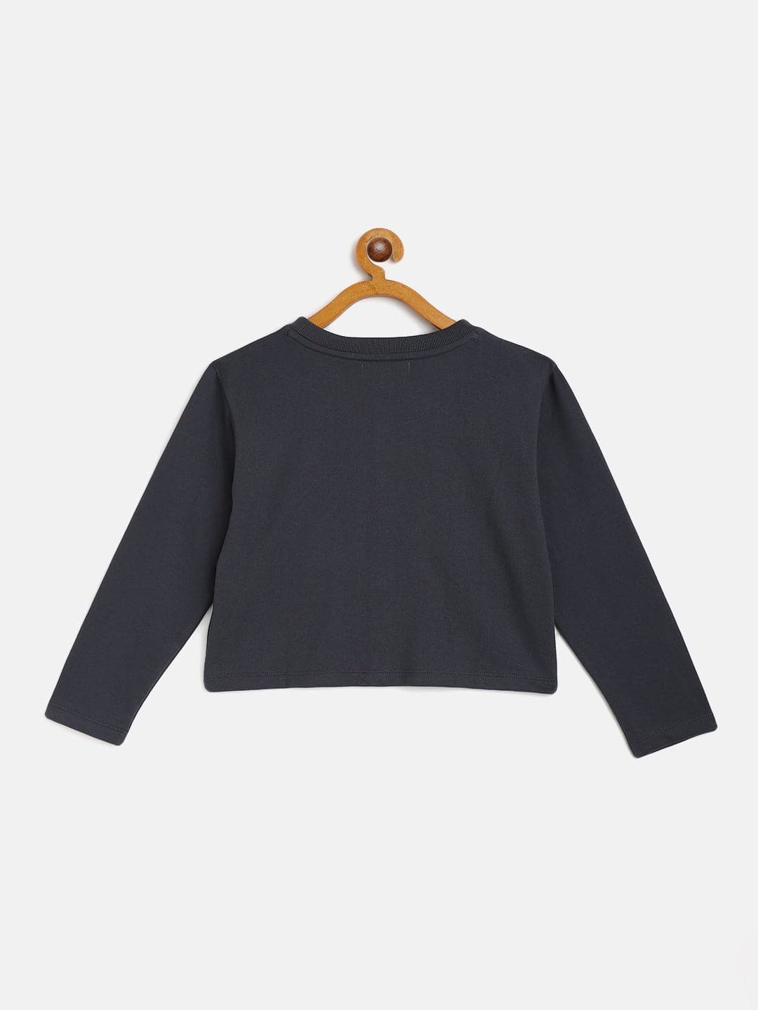 Girls Navy Terry Front Button Boxy Top - Lyush Kids