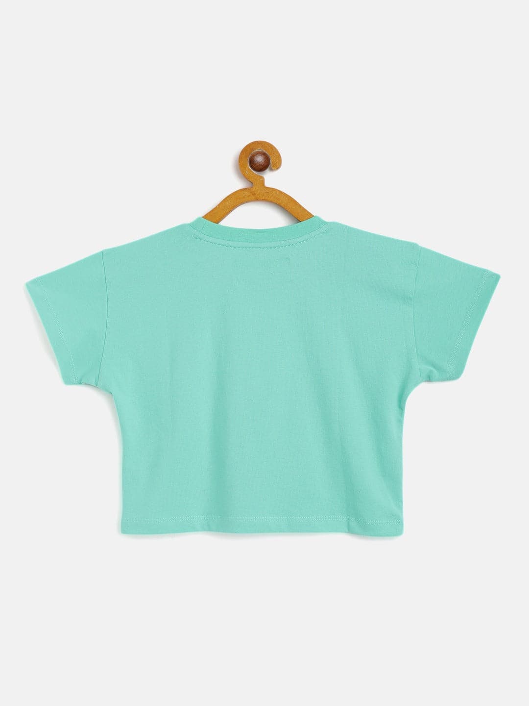 Girls Green What Crop T-Shirt - Lyush Kids