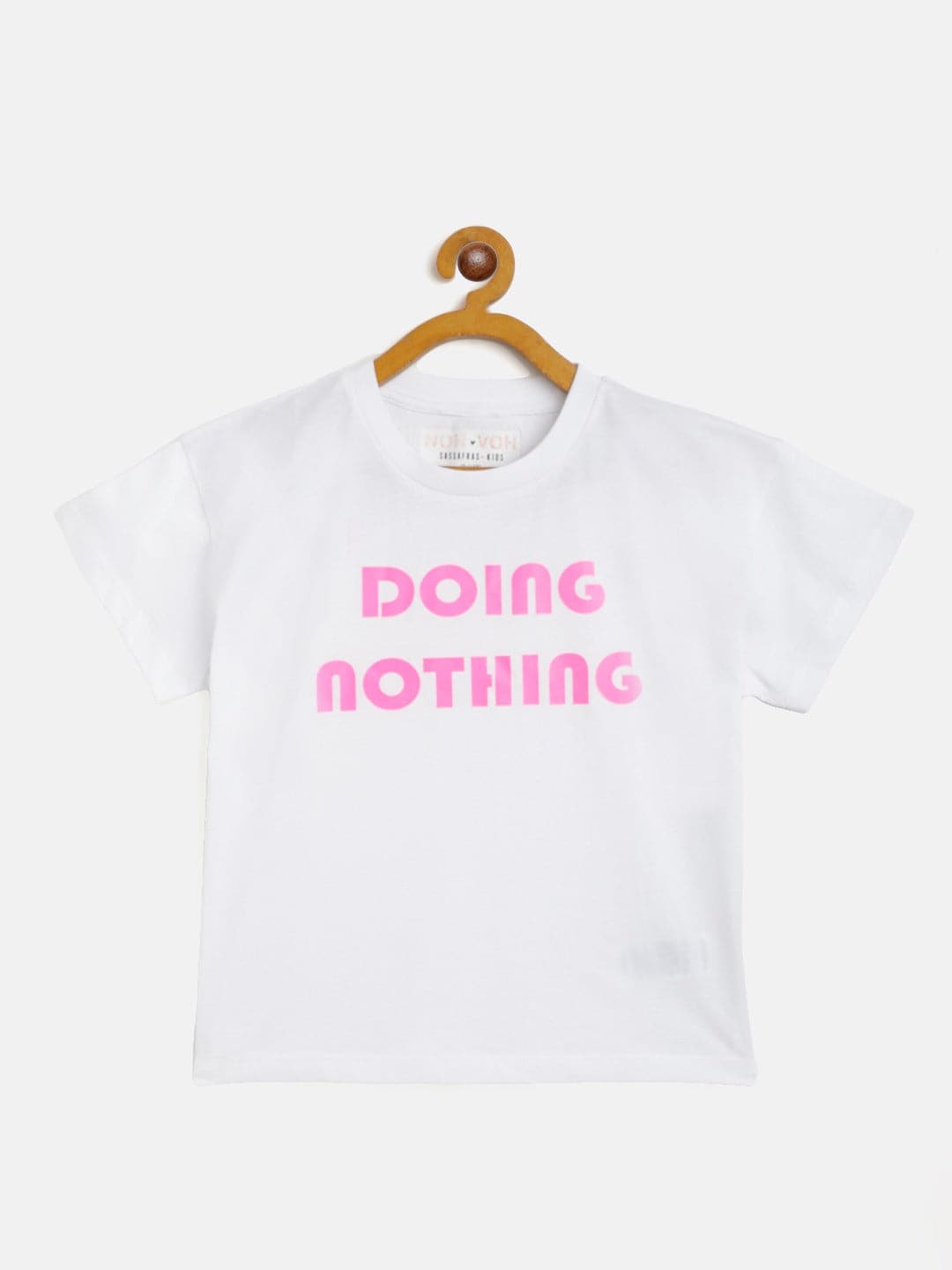 Girls White Doing-Nothing T-Shirt - Lyush Kids