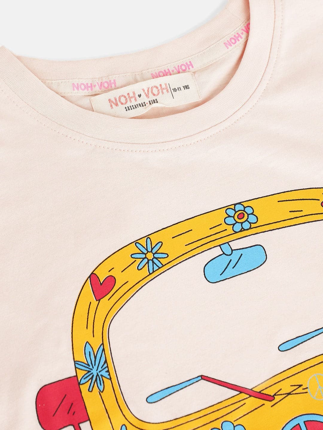 Girls Cream Bus Print Regular T-Shirt - Lyush Kids