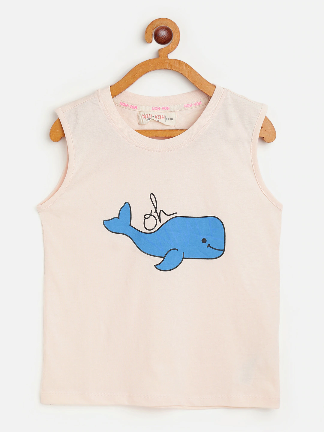 Girls Cream Whale Sleeveless T-Shirt - Lyush Kids